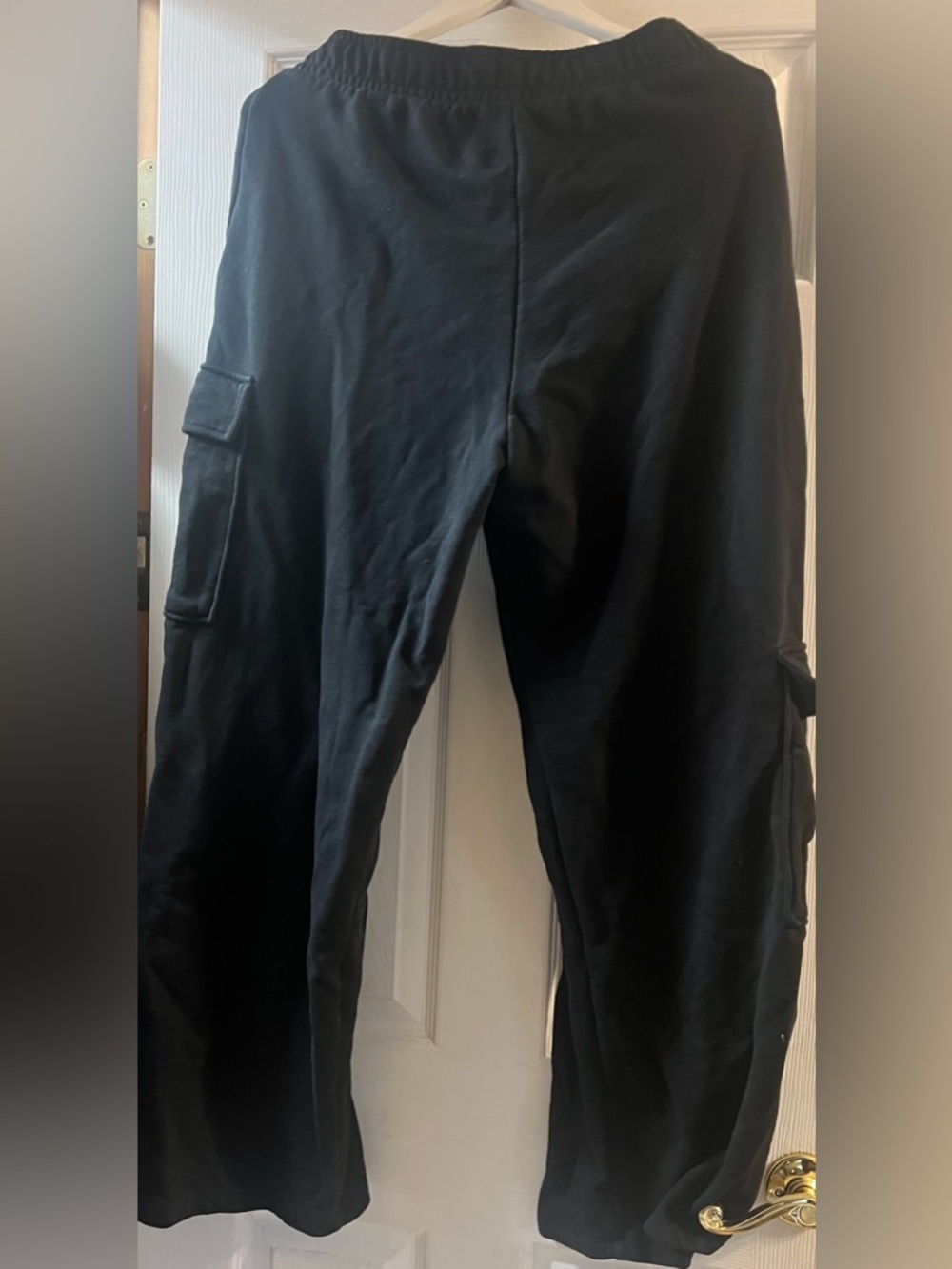 Zara relaxed Black Cargo soft cotton Sweatpants Elastic Waist comfy boho chic L - Picture 3 of 6